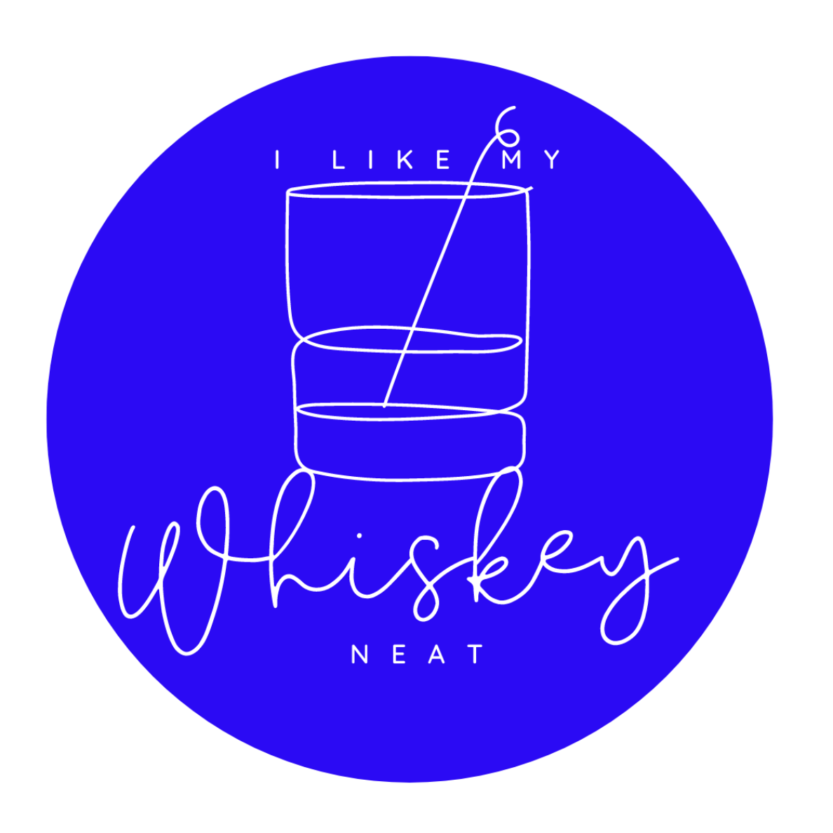"I Like My Whiskey Neat" Blue Badge Ultra-Soft Tri-blend Graphic Tee