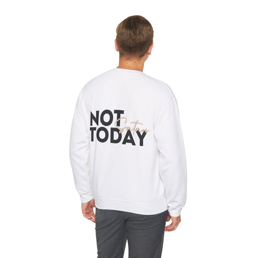 "Not Today Satan" Monochrome Logo Crewneck Sweatshirt