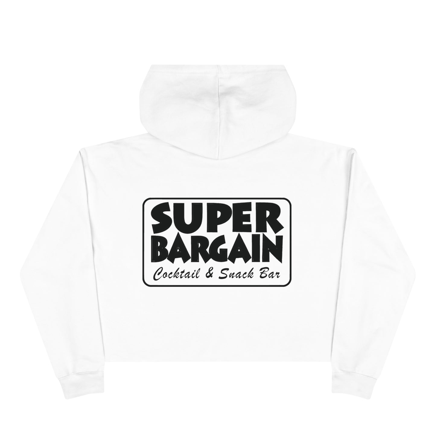 Crop Hoodie with Monochrome Cabbagetown and Super Bargain Logo