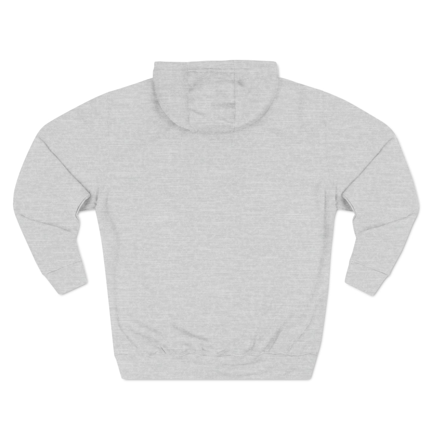 Plain light grey Unisex Premium Pullover Hoodie with long sleeves and a hood, displayed on a white background. The hoodie is laid flat, showcasing the front view with no visible logos or designs, evoking the minimalist style of Cabbagetown, Toronto.
