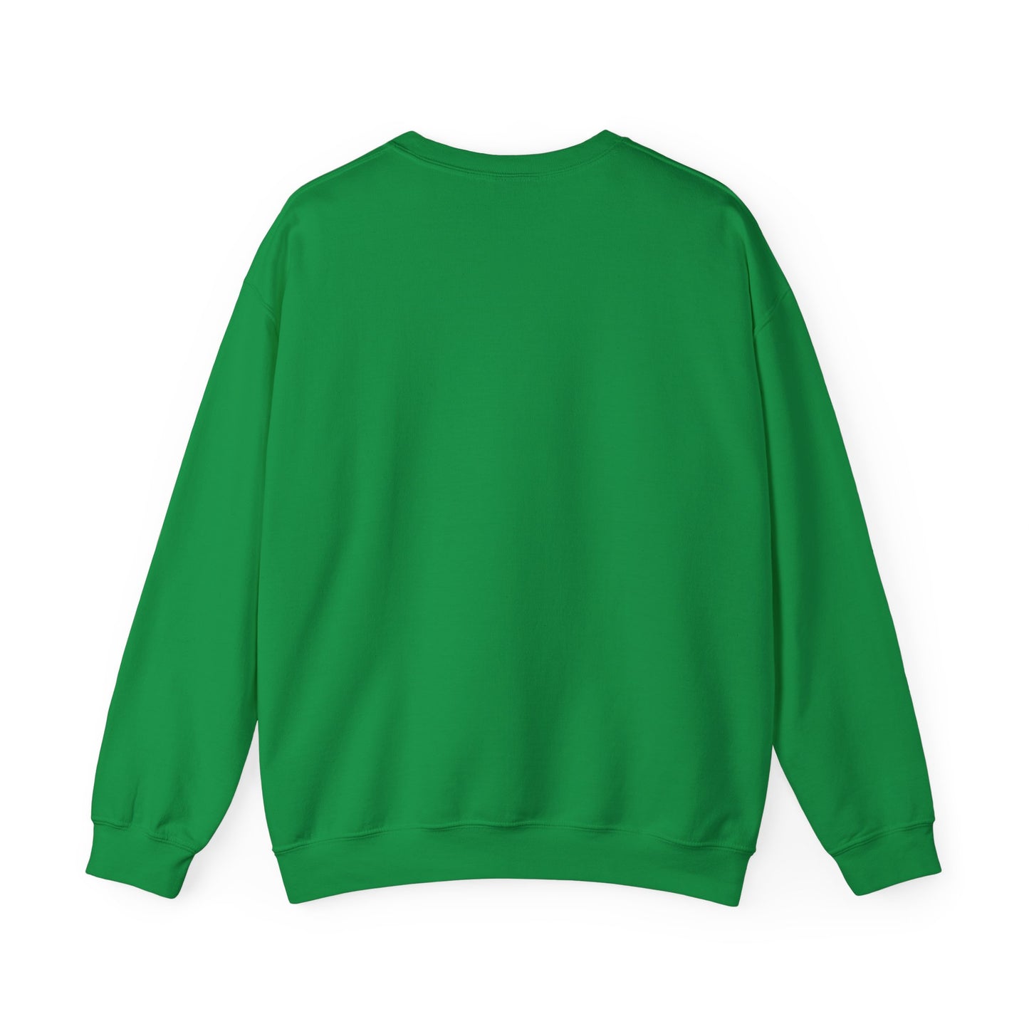 A plain green Unisex Heavy Blend™ Crewneck Signature Logo sweatshirt by Printify displayed on a white background, showing the back view with no visible logos or designs, perfect for a casual day out in Cabbagetown, Toronto.