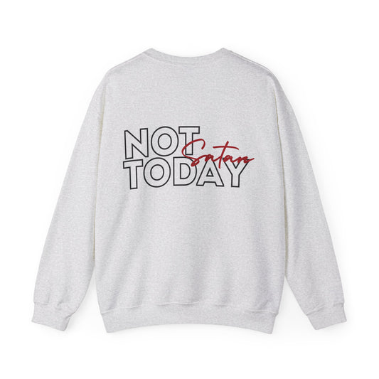 "Not Today Satan" + Logo Crewneck Sweatshirt